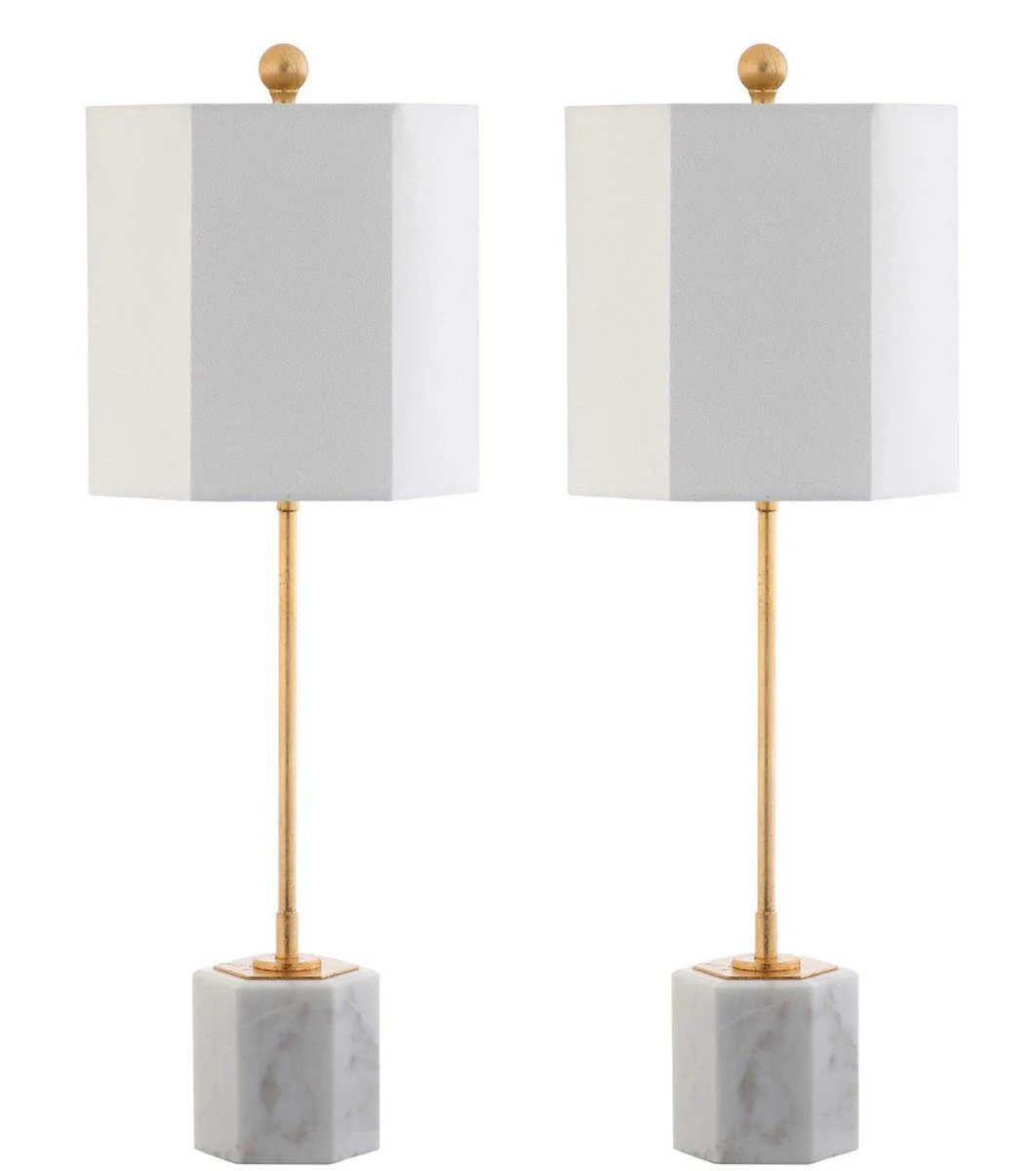 Safavieh Magdalene Marble Table Lamp Set Of 2 - White - Image 2