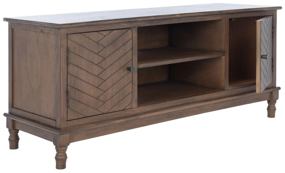 Safavieh Magnolia 2 Door 2 Shelf Media Stand - Brown - Image 3