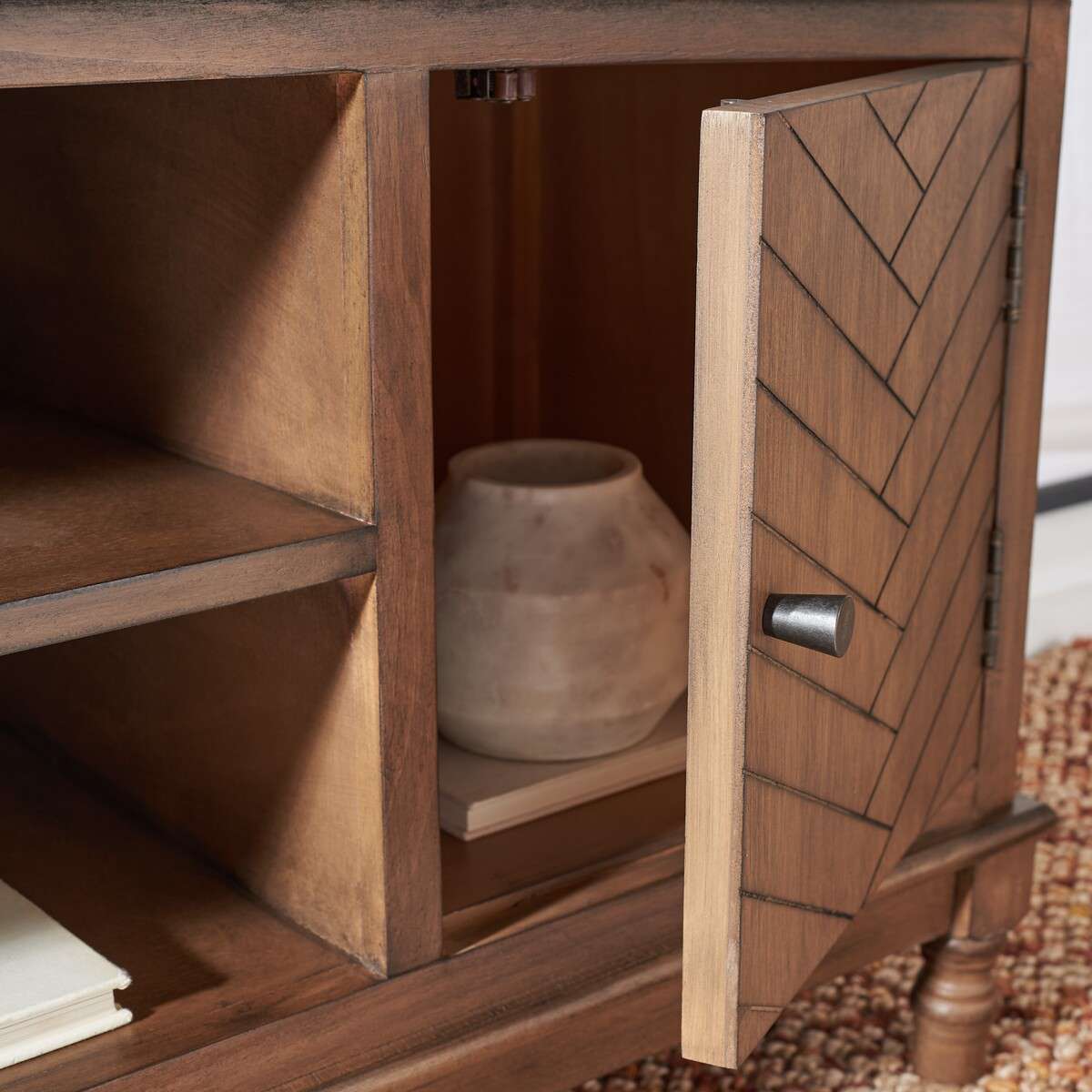 Safavieh Magnolia 2 Door 2 Shelf Media Stand - Brown - Image 4