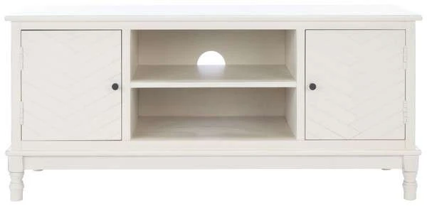 Safavieh Magnolia 2 Door 2 Shelf Media Stand - Distressed White - Image 2