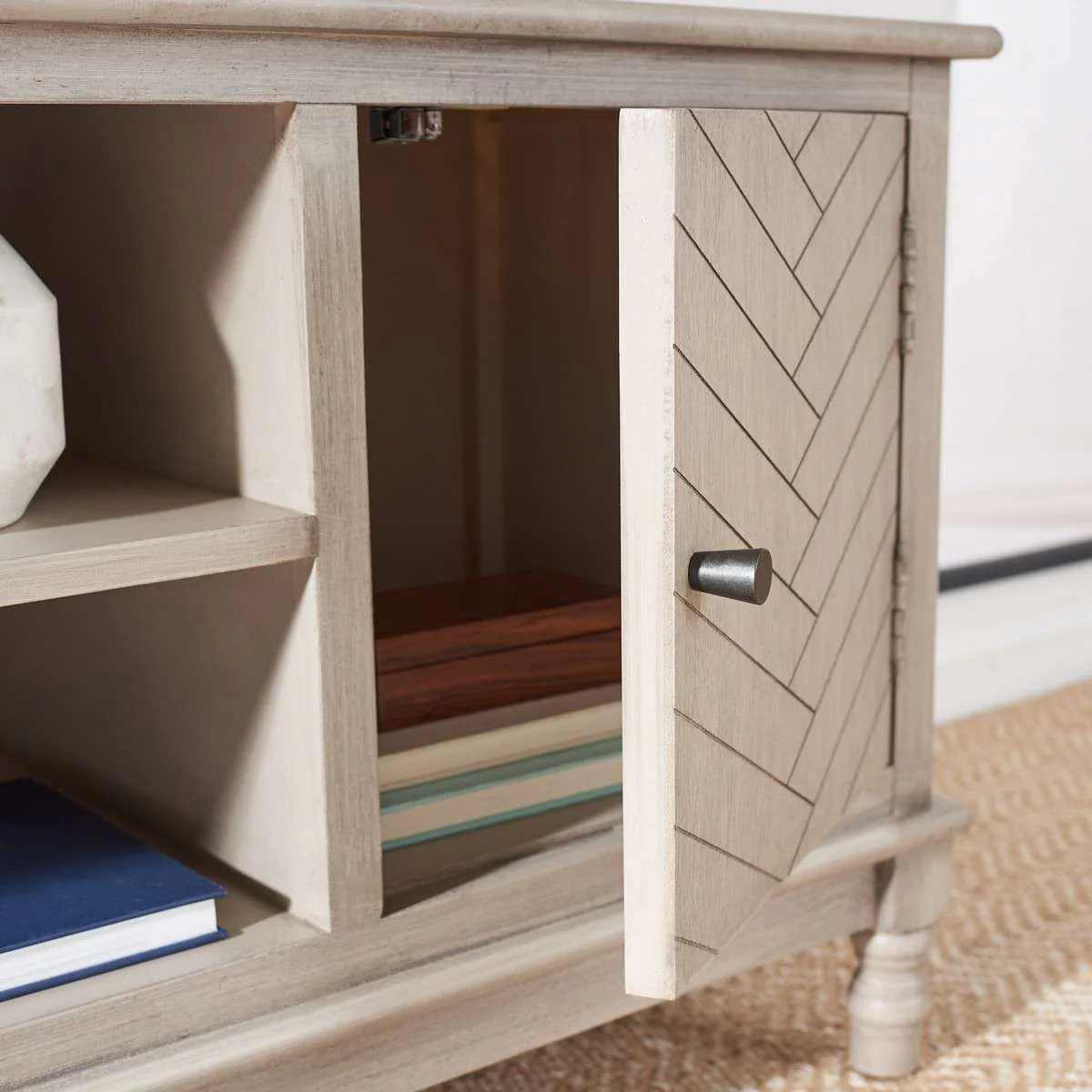 Safavieh Magnolia 2 Door 2 Shelf Media Stand - Greige - Image 4
