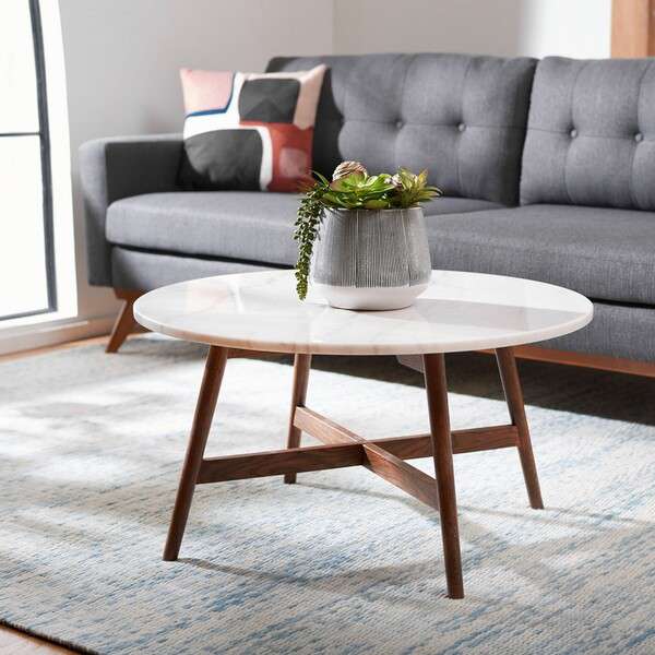 Safavieh Maja Round Marble Coffee Table - Marble - Image 4