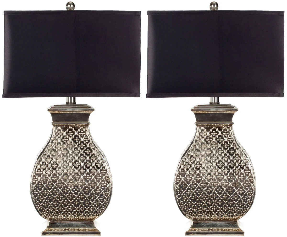 Safavieh Malaga 29-Inch H Silver Table Lamp Set Of 2 - Antique Silver - Image 2