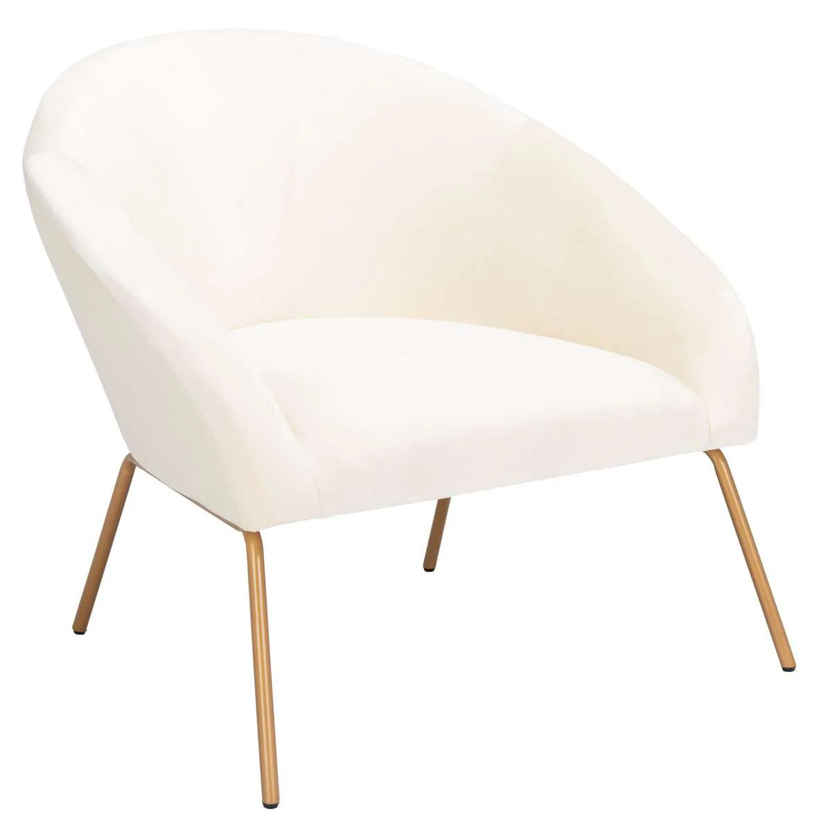Safavieh Mandi Velvet Accent Chair - Cream Velvet - Image 2