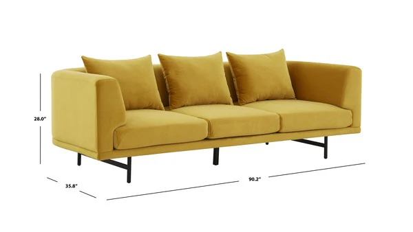 Safavieh Marcy Velvet Sofa - Chartreuse - Image 4
