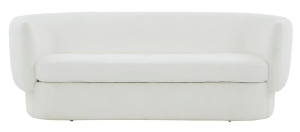 Safavieh Mariano Curved Upholstered Fabric Sofa - White - Image 2