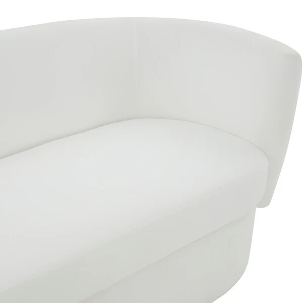 Safavieh Mariano Curved Upholstered Fabric Sofa - White - Image 3
