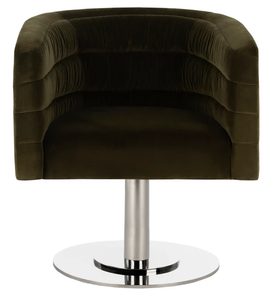 Safavieh Marie Velvet Swivel Tub Chair - Olive - Image 2