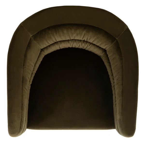Safavieh Marie Velvet Swivel Tub Chair - Olive - Image 4