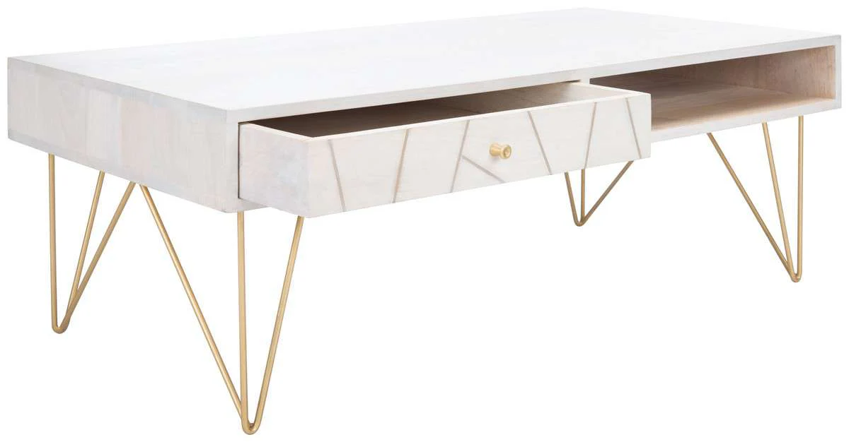 Safavieh Marigold Coffee Table - White Wash - Image 3