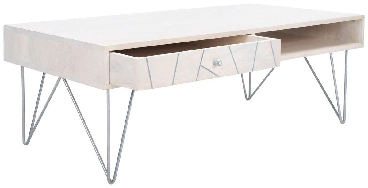 Safavieh Marigold Coffee Table - White Wash - Image 3