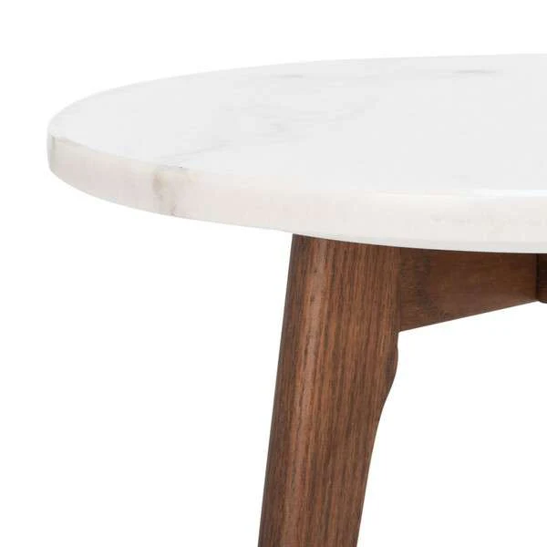 Safavieh Marini Round Marble End Table - Marble - Image 2