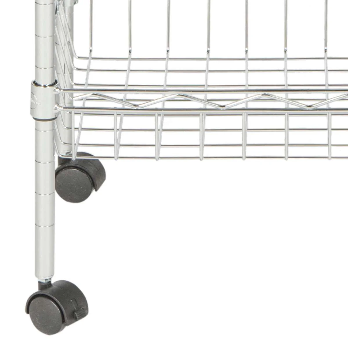 Safavieh Mario 4 Tier Chrome Wire Basket Rack Happimess By Safavieh (23.6 In. W X 13.8 In. D X 47.2 In. H) - Chrome - Image 3