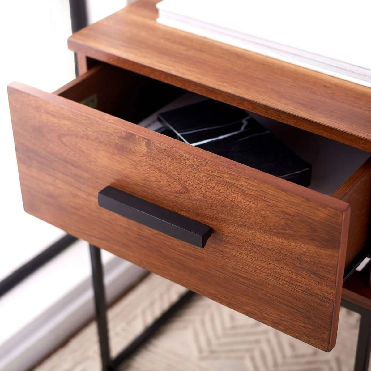 Safavieh Marquise 1 Drawer Nighstand - Brown - Image 3