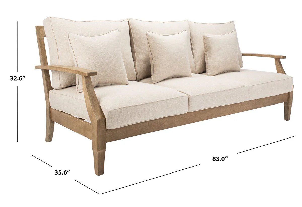 Safavieh Martinique Wood Patio Sofa - Natural - Image 4