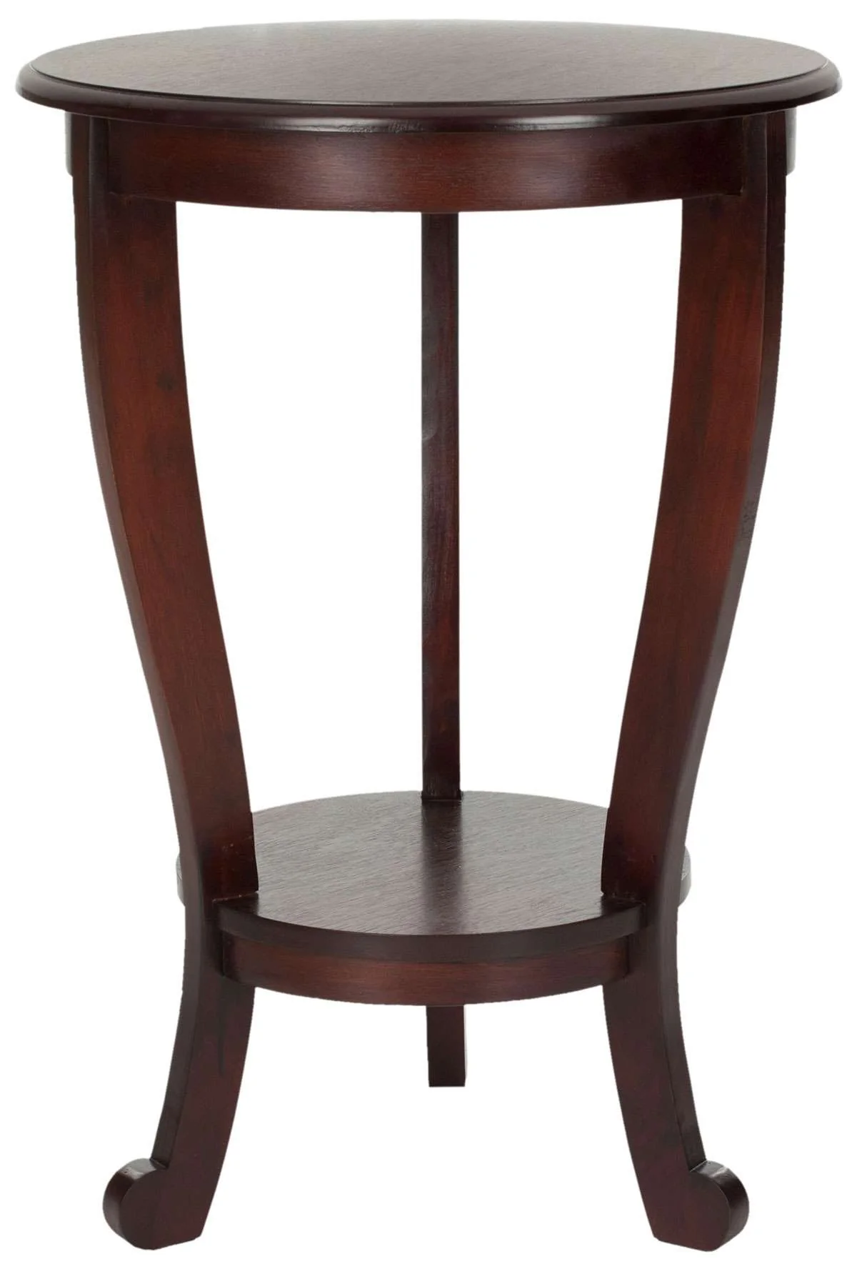 Safavieh Mary Pedestal Side Table - Dark Cherry - Image 2
