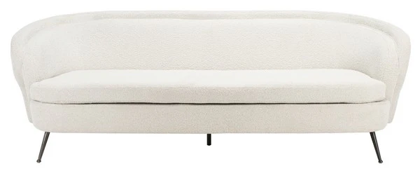 Safavieh Maryssa Curved Back Upholstered Fabric Sofa - Ivory - Image 2