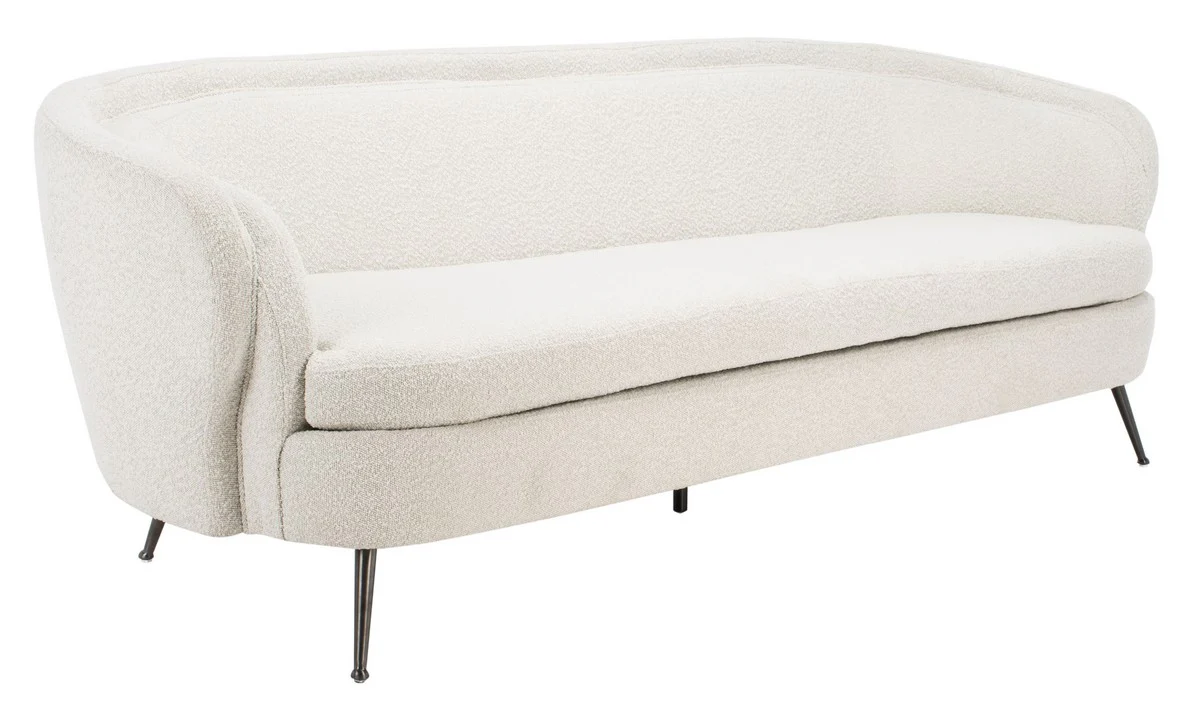 Safavieh Maryssa Curved Back Upholstered Fabric Sofa - Ivory - Image 3