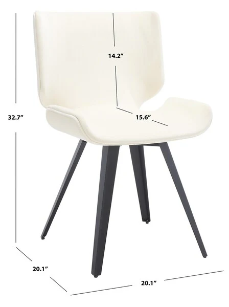 Safavieh Matty Scandinavian Dining Chai - Creme - Image 3