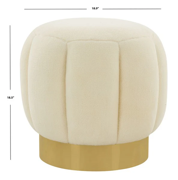 Safavieh Maxine Channel Tufted Otttoman - Creme - Image 5