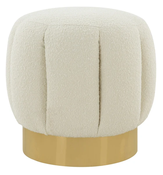 Safavieh Maxine Channel Tufted Otttoman - Ivory - Image 2