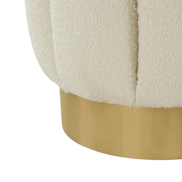 Safavieh Maxine Channel Tufted Otttoman - Ivory - Image 4