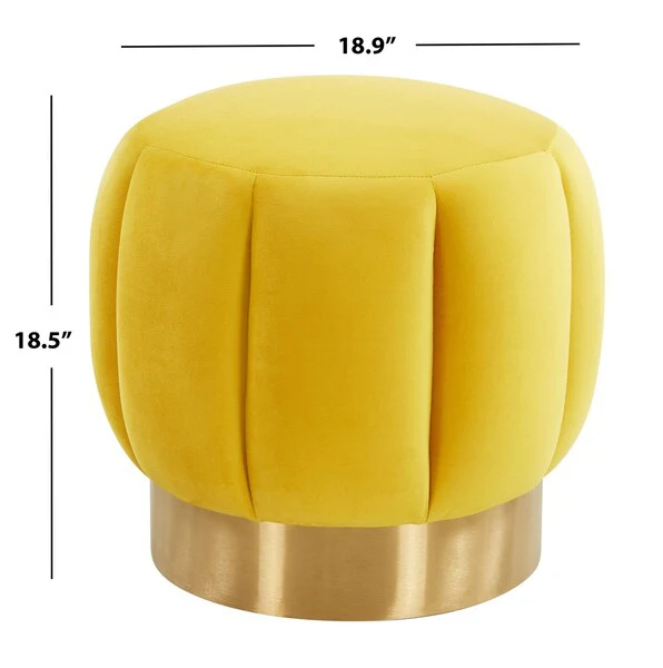 Safavieh Maxine Channel Tufted Otttoman - Marigold - Image 3
