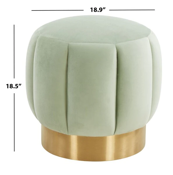 Safavieh Maxine Channel Tufted Otttoman - Mint - Image 3
