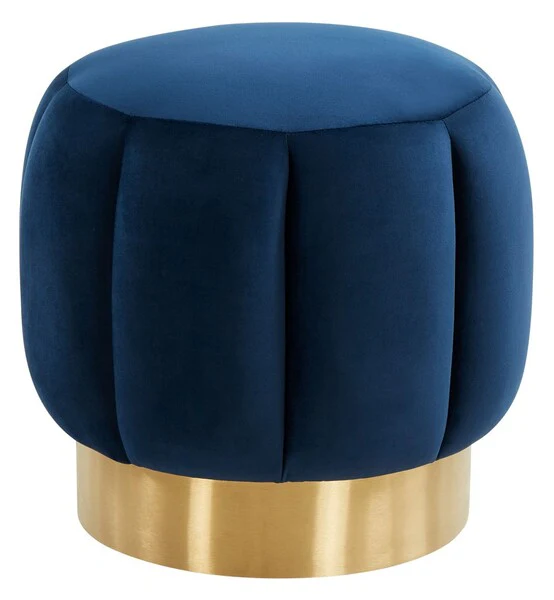 Safavieh Maxine Channel Tufted Otttoman - Navy - Image 2
