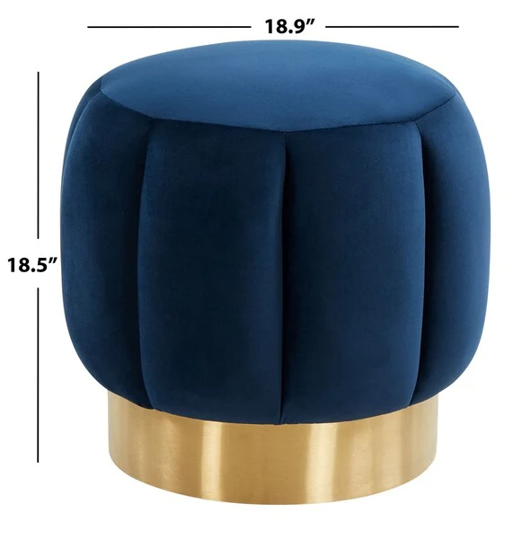Safavieh Maxine Channel Tufted Otttoman - Navy - Image 3