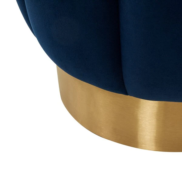 Safavieh Maxine Channel Tufted Otttoman - Navy - Image 4