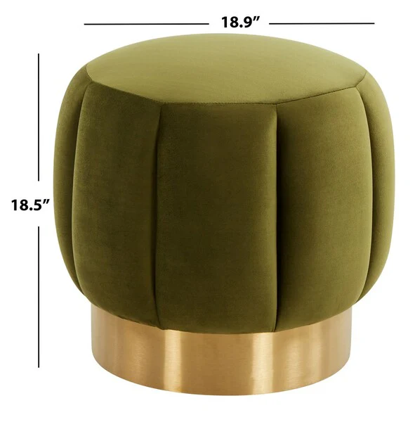 Safavieh Maxine Channel Tufted Otttoman - Olive - Image 3
