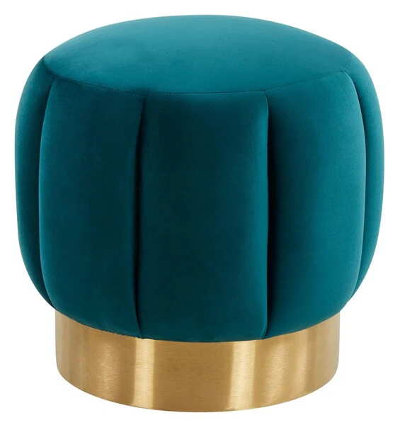 Safavieh Maxine Channel Tufted Otttoman - Petrol - Image 2