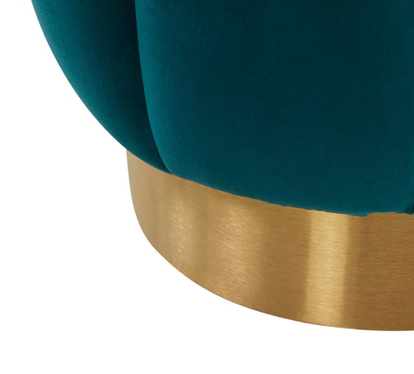 Safavieh Maxine Channel Tufted Otttoman - Petrol - Image 4