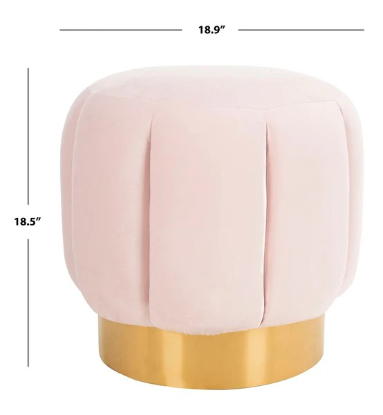 Safavieh Maxine Channel Tufted Ottoman - Pink - Image 3