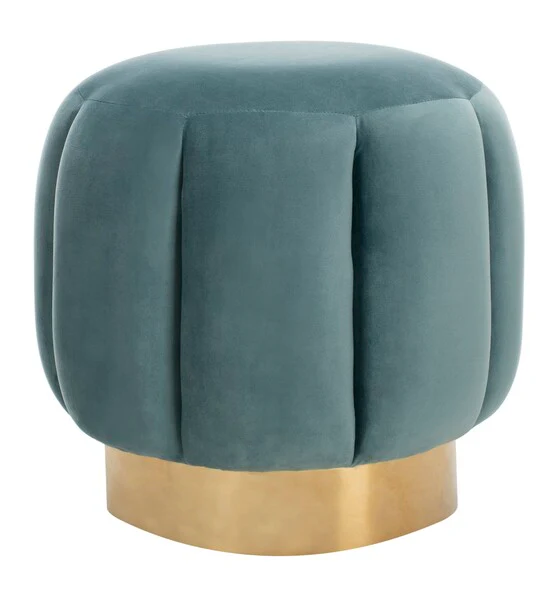 Safavieh Maxine Channel Tufted Otttoman - Seafoam - Image 2