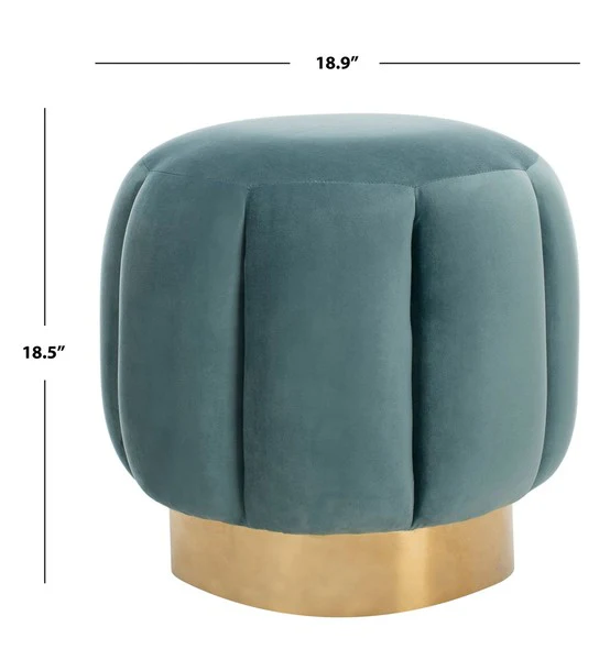 Safavieh Maxine Channel Tufted Otttoman - Seafoam - Image 3