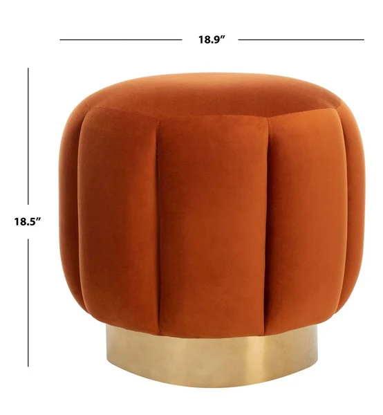 Safavieh Maxine Channel Tufted Otttoman - Sienna - Image 3