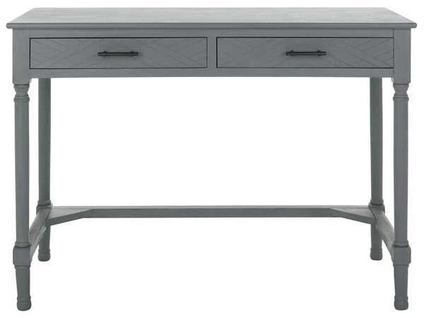 Safavieh Mckinlee 2 Drawer Desk - Distressed Gray - Image 2