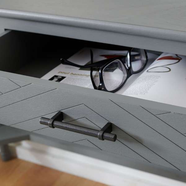 Safavieh Mckinlee 2 Drawer Desk - Distressed Gray - Image 3