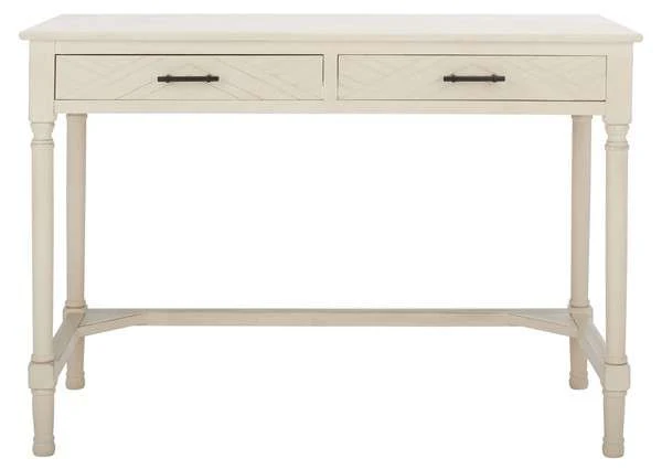 Safavieh Mckinlee 2 Drawer Desk - Distressed White - Image 2