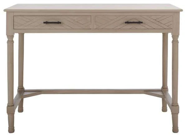 Safavieh Mckinlee 2 Drawer Desk - Taupe - Image 2