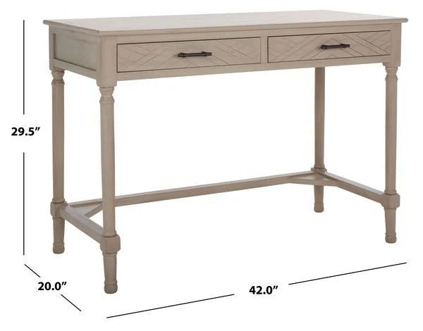 Safavieh Mckinlee 2 Drawer Desk - Taupe - Image 4