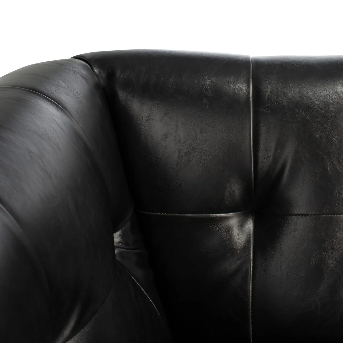 Safavieh Mcneill Tufted Leather Sofa - Black - Image 5