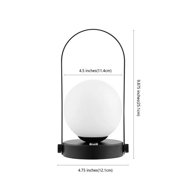 Safavieh Meira, 10 Inch, Black, Iron, Rechargeable Led Table Lamp? - Black Iron - Image 3