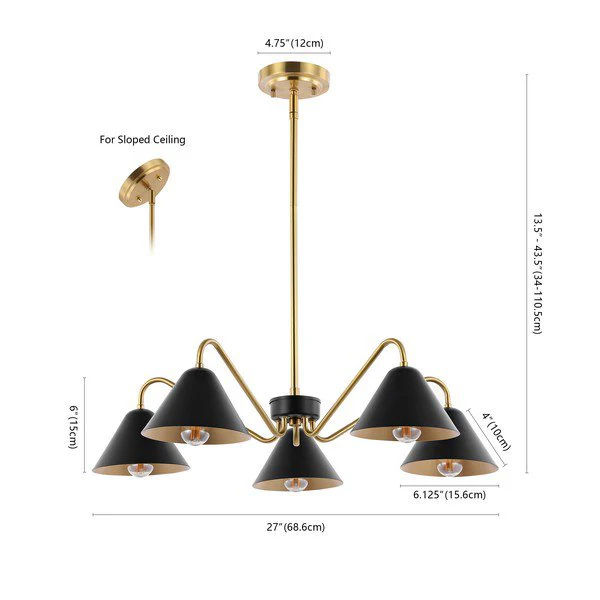 Safavieh Meissa Chandelier - Black - Image 3