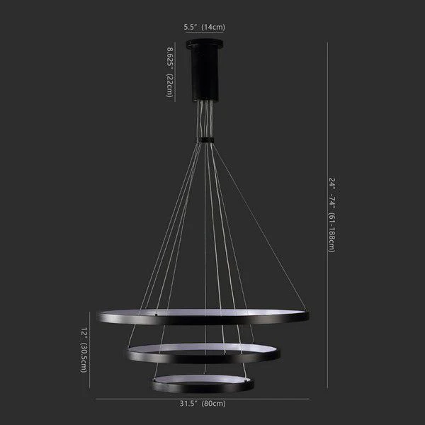 Safavieh Meranda 3 Tier Chandelier - Black - Image 5