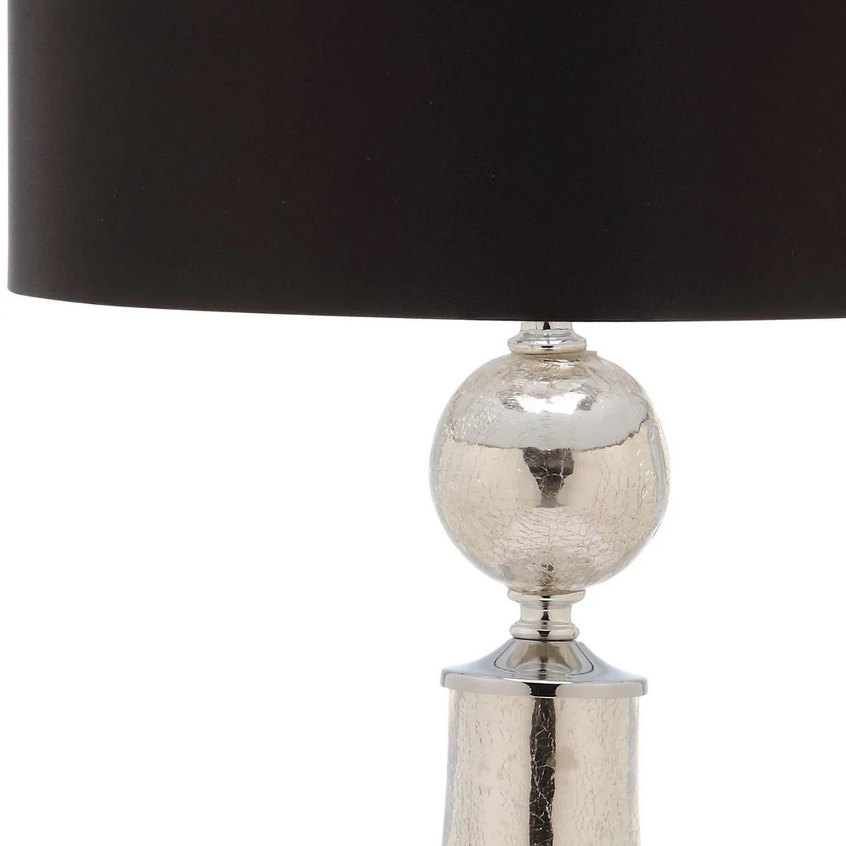 Safavieh Mercury 25.5-Inch H Crackle Glass Table Lamp/Black Satin Shade Set Of 2 - Ivory - Image 3