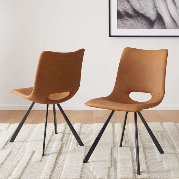 Safavieh Mika Dining Chair Set Of 2 - Cognac - Image 4