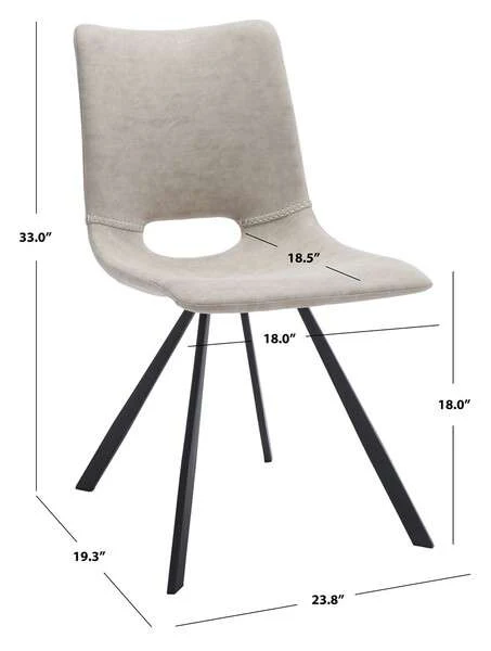 Safavieh Mika Dining Chair Set Of 2 - Stone Gray - Image 3